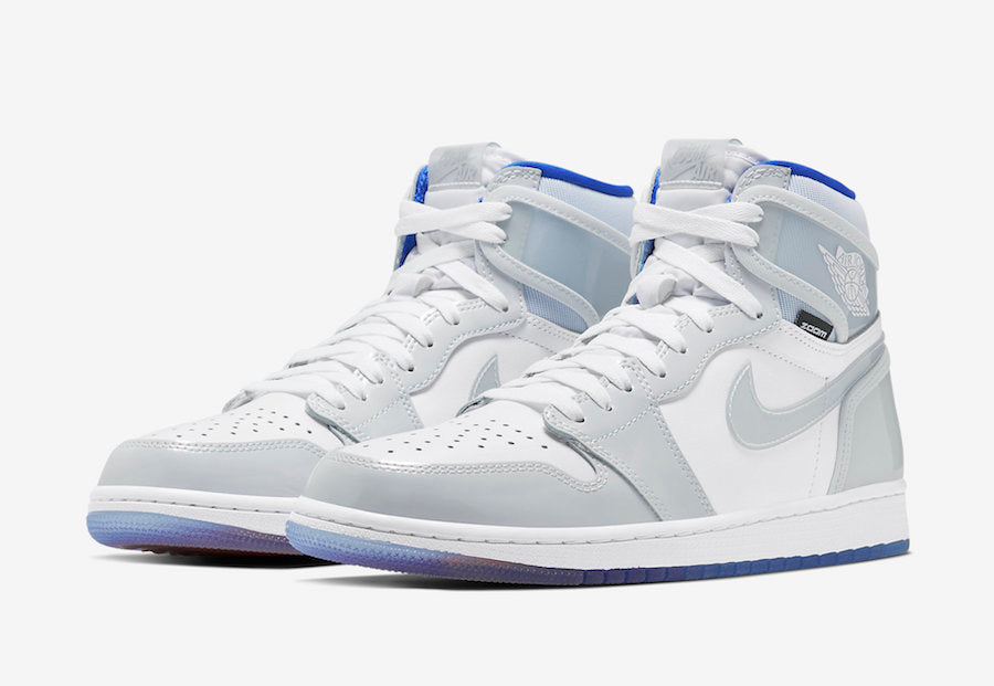 white jordans with blue bottoms